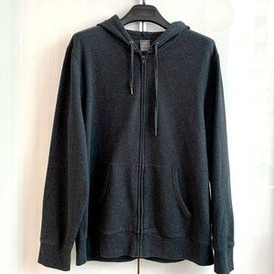 Everyday Fleece Men's Full Zip Hooded Grey Sweatshirt Size XL